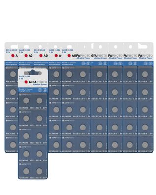 100x Agfaphoto Batterie Alkaline LR44 V13GA 1,5V im 10er Blister