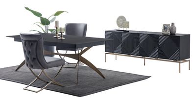 Esszimmer Set 8Tlg Esstisch Designer 6X Stühle Essgruppe Sideboard Luxus