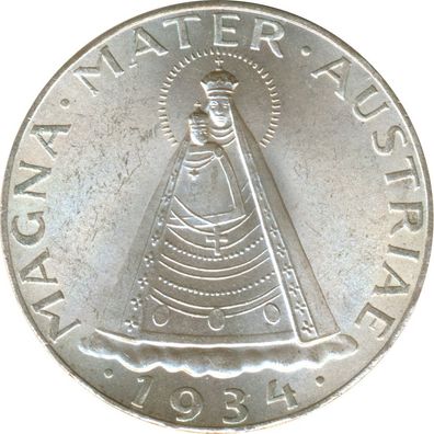 Österreich 5 Schilling 1934 Madonna Silber*