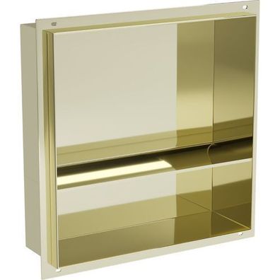 Mexen X-Wall-NR Einbauregal ohne Rahmen mit Ablage 30 x 30 cm, Gold - 1951303010S