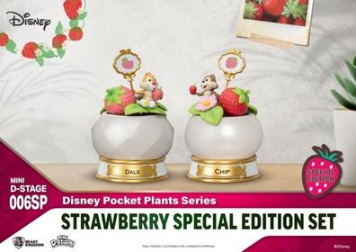 Disney Mini Diorama Stage Statuen Pocket Plants Series Strawberry Special Edition Set