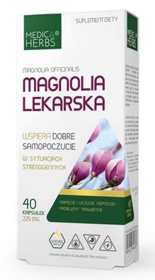 Medica Herbs Magnolien Extrakt 225 mg Magnolienrinde 90% Honokiol 40 Kapseln