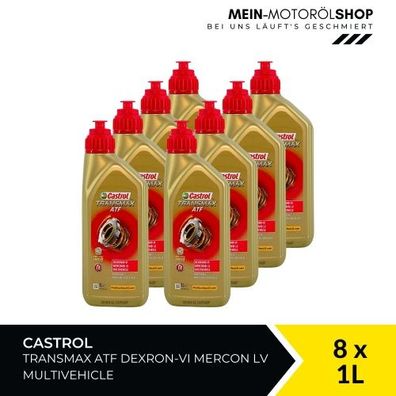 Castrol Transmax ATF Dexron-VI Mercon LV Multivehicle 8x1 Liter