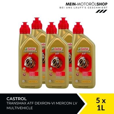 Castrol Transmax ATF Dexron-VI Mercon LV Multivehicle 5x1 Liter