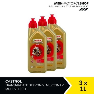 Castrol Transmax ATF Dexron-VI Mercon LV Multivehicle 3x1 Liter