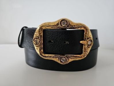 umjuBELT Gürtelschnalle gold Strass Steine Schließe Buckle Wechsel 10x7,5