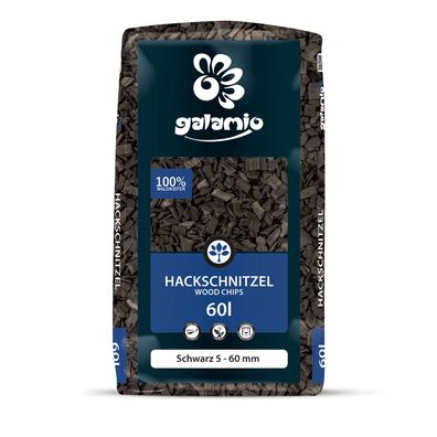 Galamio Holzhackschnitzel Schwarz 60l x 26 Sack 1560l Palette