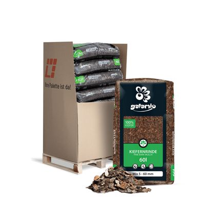 Galamio Rindenmulch Kiefer Mix 60l x 13 Sack 780l Palette