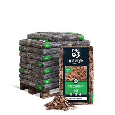 Galamio Rindenmulch Kiefer Mittel 60l x 26 Sack 1560l Palette