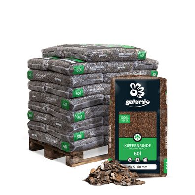 Galamio Rindenmulch Kiefer Mix 60l x 26 Sack 1560l Palette