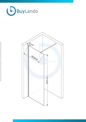 BuyLando. Shop Lily-GR 120x200cm Walk in Duschabtrennung ESG 8mm Grauglas Duschwand