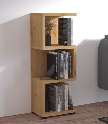 FURNIX Standregal mit Ablagen Bücherregal für Wohnzimmer MORRIE 02 Eiche Artisan