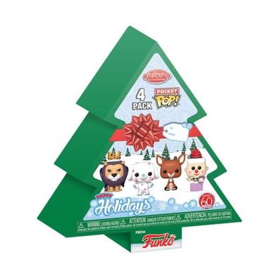 Rudolph Holiday 2024 Pocket POP! Vinyl Schlüsselanhänger 4er-Pack Tree Holiday Box