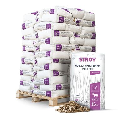 STROY Strohpellets Einstreu 15kg x 65 Sack 975kg Palette