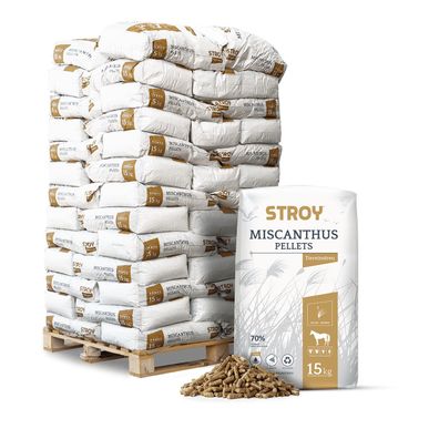 STROY Miscanthus Pellets Einstreu 15kg x 65 Sack 975kg Palette