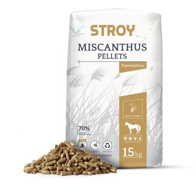 STROY Miscanthus Pellets Einstreu 15kg x 2 Sack 30kg