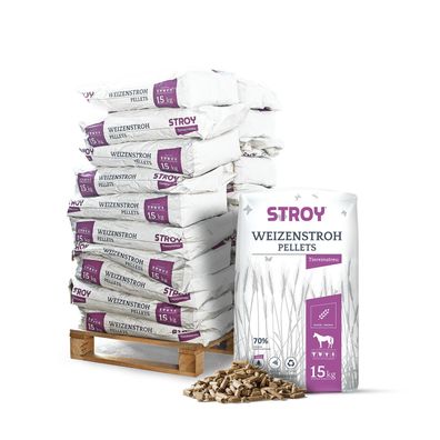 STROY Strohpellets Einstreu 15kg x 20 Sack 300kg Palette