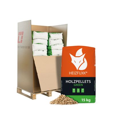 Heizfuxx Holzpellets Green 15kg x 20 Sack 300kg Palette