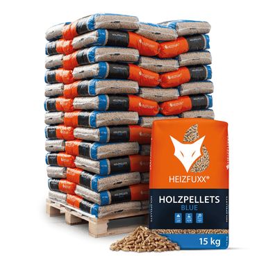 Heizfuxx Holzpellets Blue 15kg x 65 Sack 975kg Palette