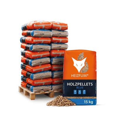 Heizfuxx Holzpellets Blue 15kg x 20 Sack 300kg Palette