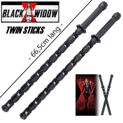 NEU Black Widow Twin Sticks 66,5cm groß für Cosplay Sammler LARP Rollenspiel Deko