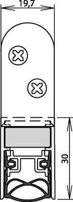 Türdichtung Schall-Ex® Ultra WS 1-290 2-s.L.1083mm Alu. silberf. HLT ATHMER