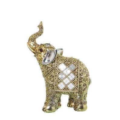 Deko-Figur Alexandra House Living Gold Kunststoff Elefant 10 x 18 x 24 cm Spi