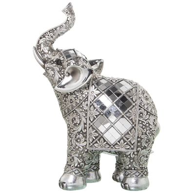 Deko-Figur Alexandra House Living Silberfarben Kunststoff Elefant 13 x 22 x 3