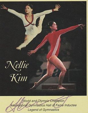 Nellie Kim (ehemalige sowjetische Kunstturnerin ) - Autogrammkarte