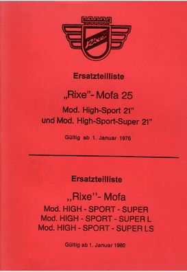 Ersatzteilkatalog für Rixe Modelle High-Sport Mofa 21