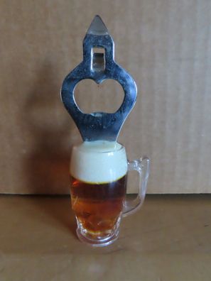 Flaschenöffner Kronenkorkenheber Bierkrug als Griff mit Magnet