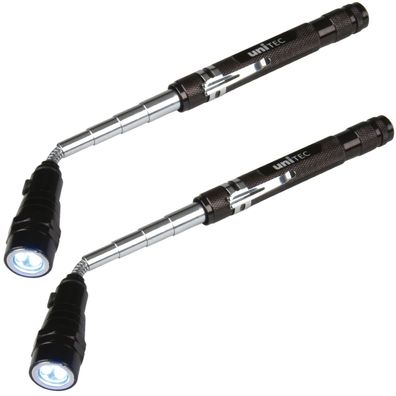 2x LED Teleskop Taschenlampe Schwanenhals Magnet Flex Arbeits-Leuchte Werkzeug