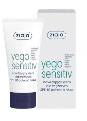 Ziaja Yego Sensitiv, Krem nawil?aj?cy SPF10, dla m??czyzn, 50ml