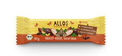 Allos 3x Frucht-Riegel Dattel Kakao 40g