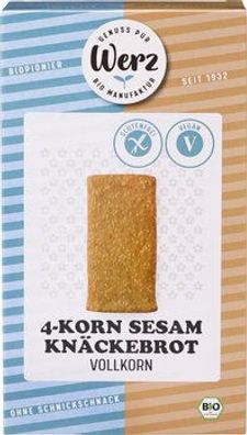 Naturkornmühle Werz 6x 4-Korn Sesam Knäckebrot, Vollkorn, glutenfrei 150g