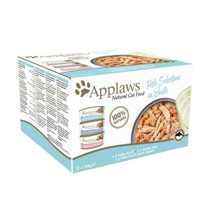 Applaws Katzen Nassfutter Futterpaket Dosen Fisch Selection 12x156g