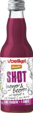 Voelkel 6x Shot Ingwer & Beeren mit Vitamin C aus Acerola 0,2l