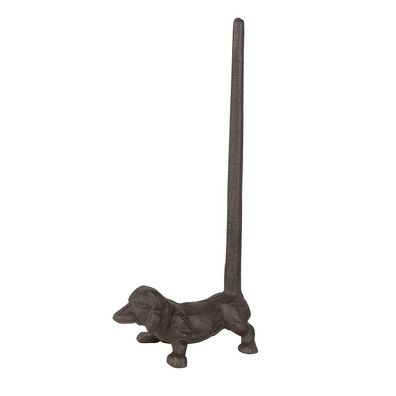 Clayre & Eef Küchenrollenhalter Hund 14x8x30 cm Braun Metall (Gr. 14x8x30 cm)