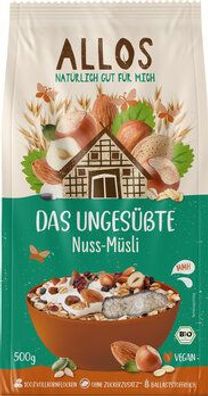 Allos 3x Das Ungesüßte Nuss-Müsli 500g