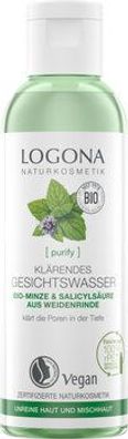 Logona 6x PURIFY Klärendes Gesichtswasser Bio-Minze & Salicylsäure aus der Weide