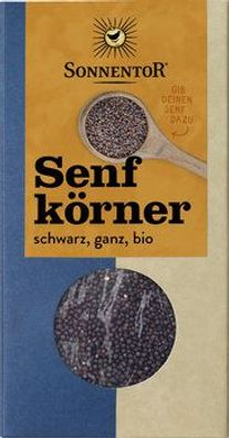 Sonnentor 6x Senfkörner schwarz ganz, Packung 80g