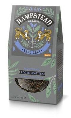 Hampstead Tea 6x Organic Demeter Earl Grey Leaf Tea Pouch 100g