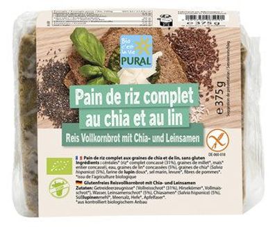 Pural 3x Reisschnittbrot mit Chia und Leinsamen glutenfrei 375g