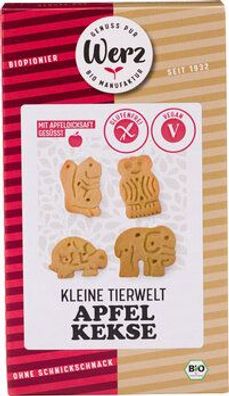 Naturkornmühle Werz Kleine Tierwelt Apfel, 4-Korn Gebäck, glutenfrei 150g