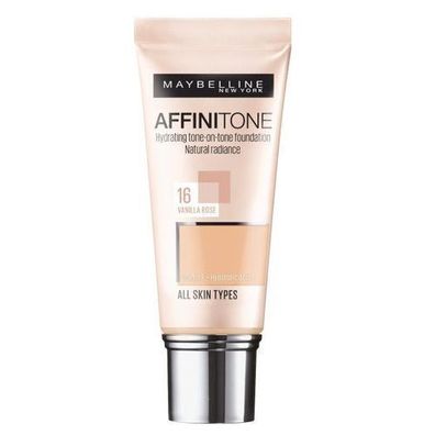 Maybelline Affinitone Foundation, 16 Vanille Rose, 30 ml