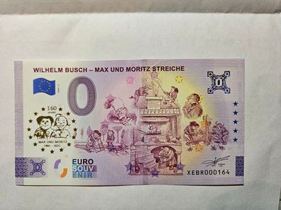 0 Euro Schein Wilhelm Busch - Max und Moritz Streiche XEBR 2024-2 Gold-Edition