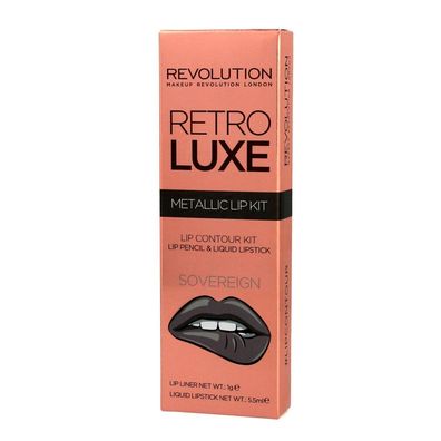 Makeup Revolution Retro Luxe Metallic Lip Kit Sovereign 1op