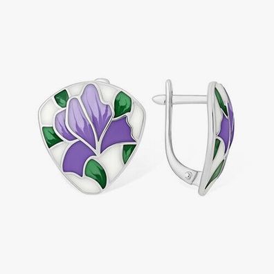 Damenohrringe Silberohrringe Creole Ohrringe 925 Silber Emaille Markenschmuck
