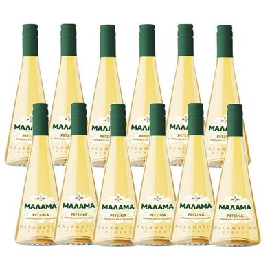 Retsina Malama 12x 500ml 12% geharzter Weißwein aus Griechenland