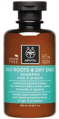 Apivita Oily, Haarwaschshampoo für fettiges Haar mit trockenen Spitzen, 250 ml